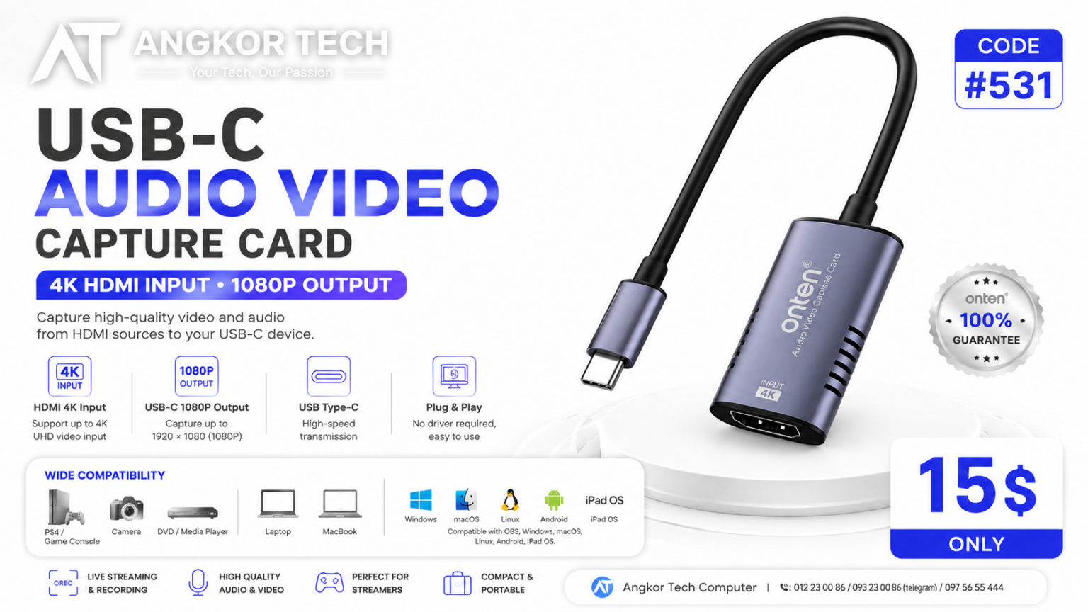 Onten Capture Card OTN-UC323