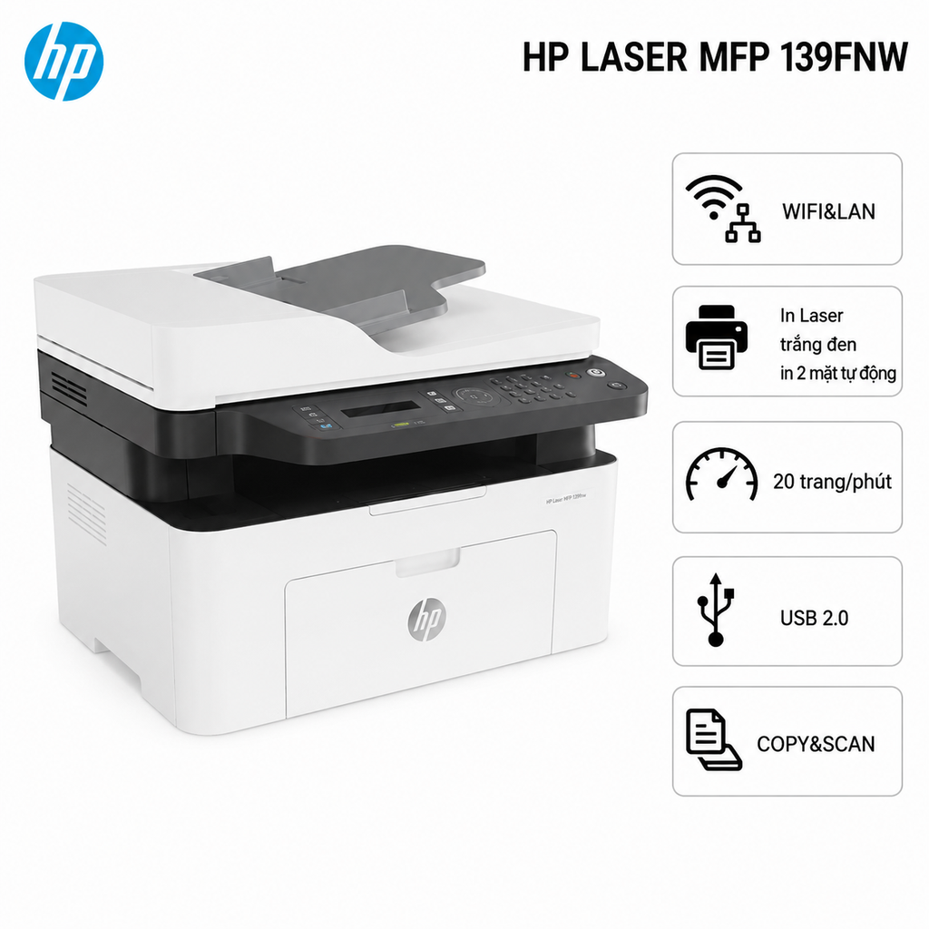 Printer HP LaserJet MFP 139fnw  4-in-1