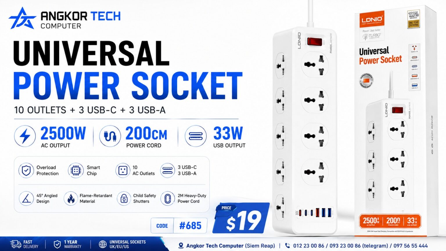 Socket Power LDNIO Universal
